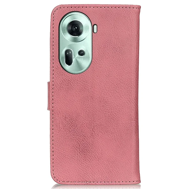 KHAZNEH For Oppo Reno11 5G (Global) Case Leather Phone Cover with Wallet Stand - Pink