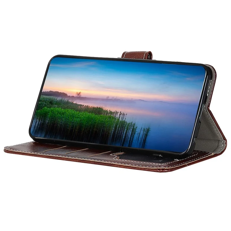 For Honor X7b 4G / 90 Smart Wallet Case Retro Crazy Horse Texture Smart Phone Cover - Brown