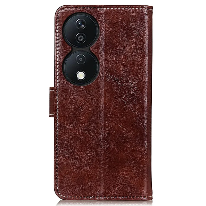 For Honor X7b 4G / 90 Smart Wallet Case Retro Crazy Horse Texture Smart Phone Cover - Brown