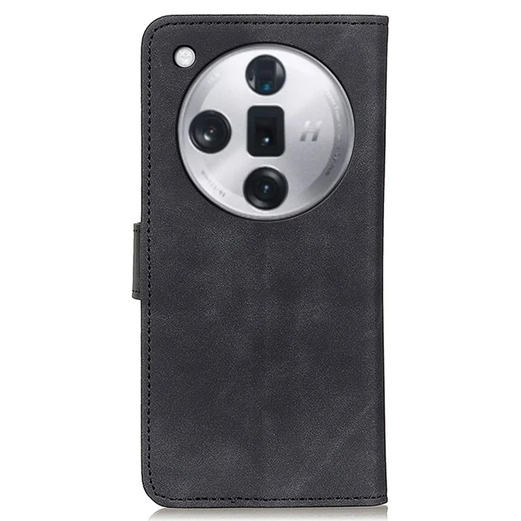 KHAZNEH Pour Oppo Find X7 5G Étui de téléphone rétro Portefeuille Emplacements pour cartes Couverture en cuir - Noir