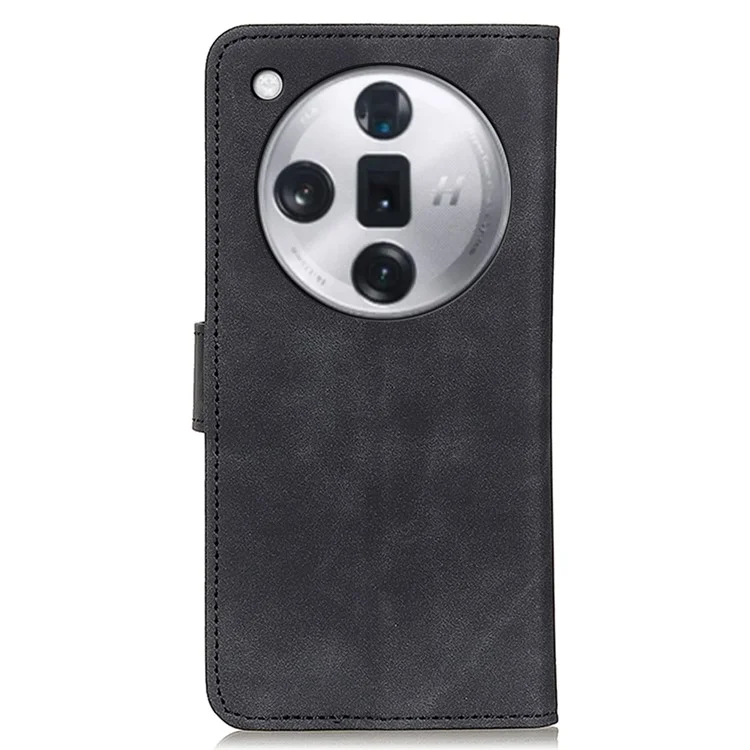 KHAZNEH For Oppo Find X7 Pro / Find X7 Ultra Leather Case Retro Phone Cover with Wallet - Black