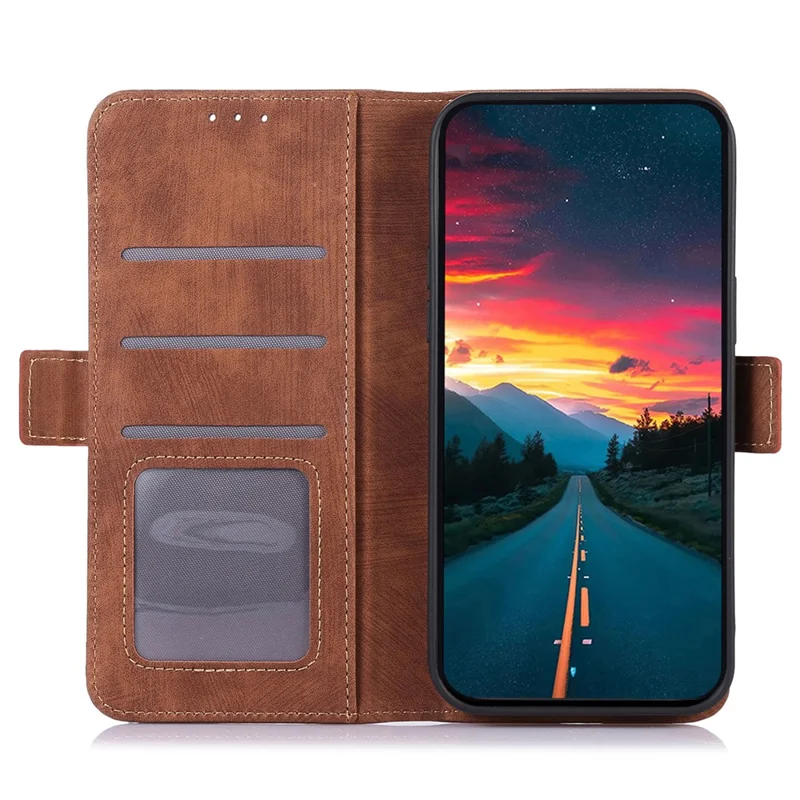 ABEEL For Honor X7b 4G / 90 Smart Leather Phone Case Side Magnetic Clasp Wallet Cover - Brown