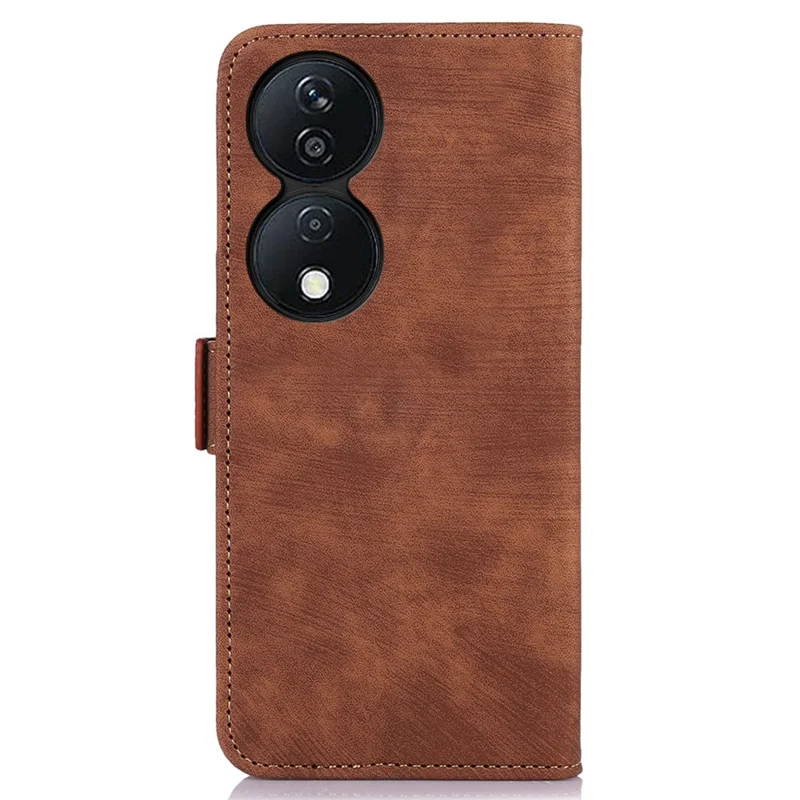 ABEEL For Honor X7b 4G / 90 Smart Leather Phone Case Side Magnetic Clasp Wallet Cover - Brown
