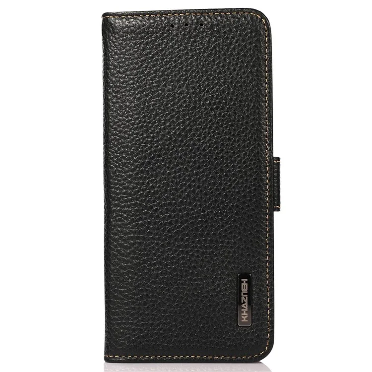 KHAZNEH For Oppo Find X7 Ultra / Find X7 Pro Case Genuine Cow Leather Scratch-proof Phone Cover - Black