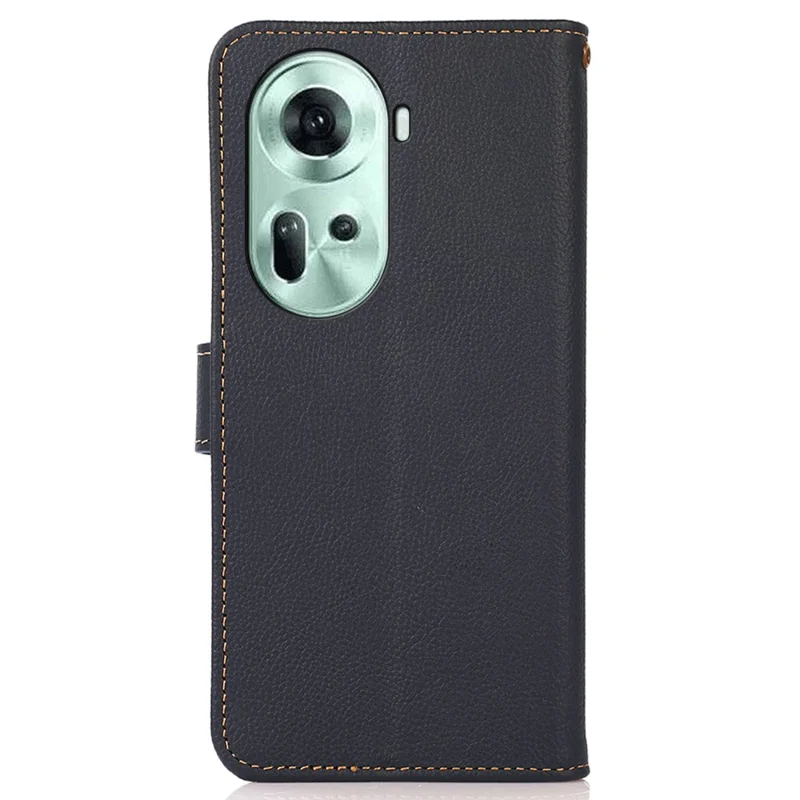 KHAZNEH для Oppo Reno11 5G (Глобальная) Чехол Настоящая кожа коровы Чехол-кошелек для телефона - Синий