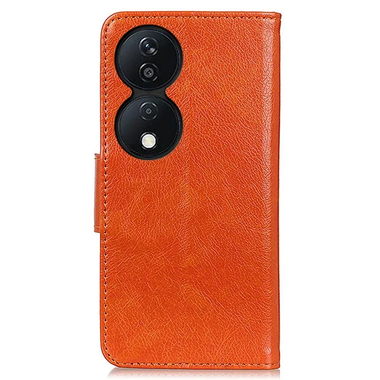 For Honor X7b 4G / 90 Smart / Play 50 Plus 5G Custodia Portafoglio Texture Nappa in Pelle Split - Arancione