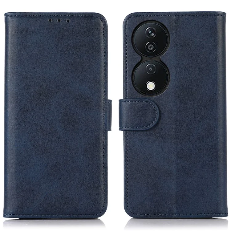 Per Honor X7b 4G / 90 Smart / Play 50 Plus 5G Custodia Portafoglio per Telefono Texture in Pelle di Mucca PU - Blu 