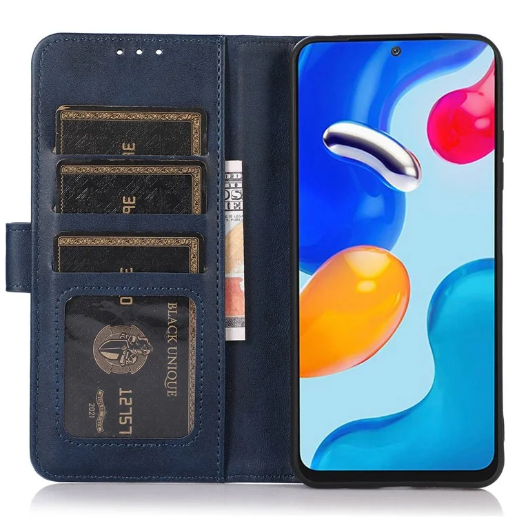 Per Honor X7b 4G / 90 Smart / Play 50 Plus 5G Custodia Portafoglio per Telefono Texture in Pelle di Mucca PU - Blu 