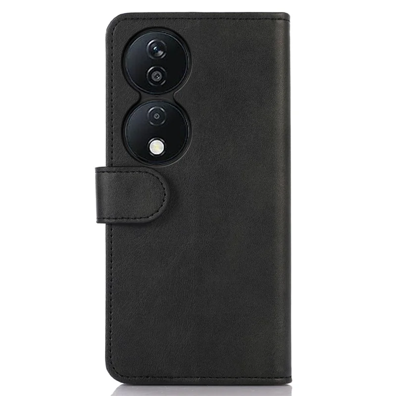 For Honor X7b 4G / 90 Smart / Play 50 Plus 5G Phone Wallet Case Cowhide Texture PU Leather Cover - Black
