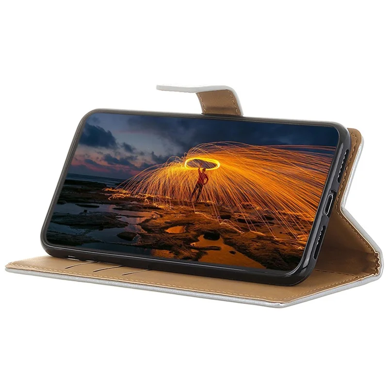 For Honor X7b 4G / 90 Smart / Play 50 Plus 5G Case Wallet Stand Leather Phone Cover - Silver