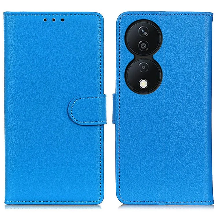 For Honor X7b 4G / 90 Smart / Play 50 Plus 5G Carteira de Couro Texturizada - Azul