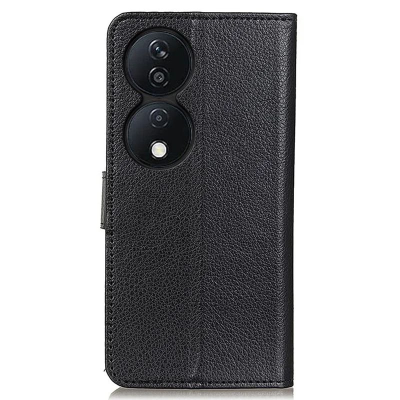 For Honor X7b 4G / 90 Smart / Play 50 Plus 5G Wallet Leather Case Litchi Texture Phone Cover - Black