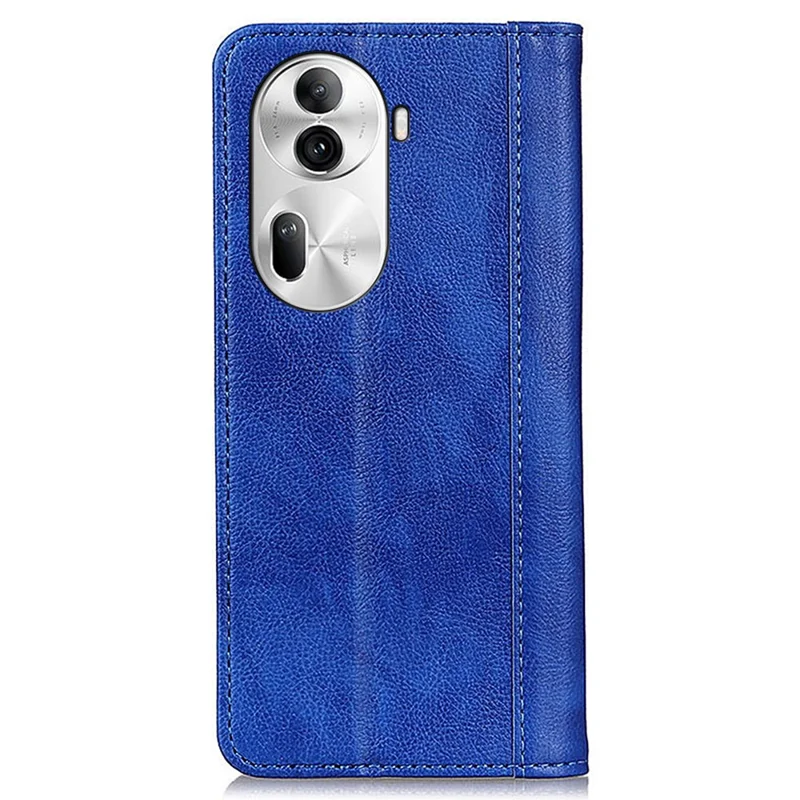 For Oppo Reno11 Pro 5G (Global) / Reno11 (China) 5G Split Leather Case Protective Phone Cover Litchi Texture - Blue