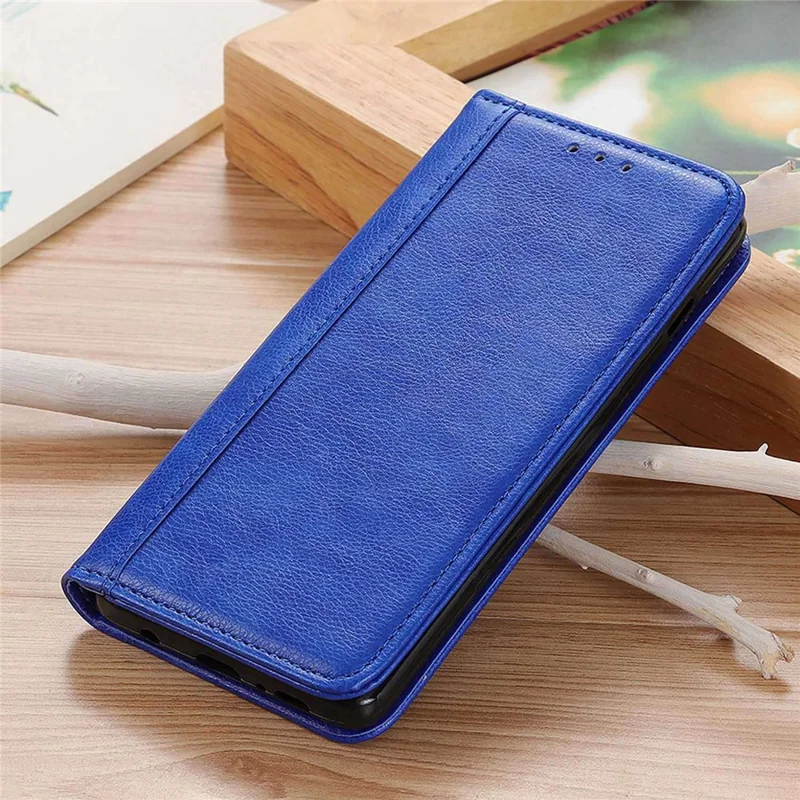 For Oppo Reno11 Pro 5G (Global) / Reno11 (China) 5G Split Leather Case Protective Phone Cover Litchi Texture - Blue