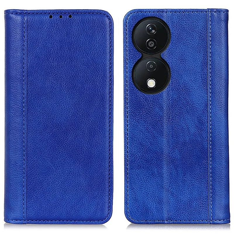 For Honor X7b 4G / 90 Smart / Play 50 Plus 5G Litchi Texture Case Split Leather Wallet Cover - Blue