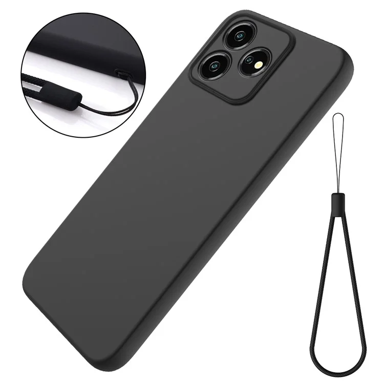 For ZTE Axon 50 Lite Cell Phone Case Liquid Silicone Back Shell - Black
