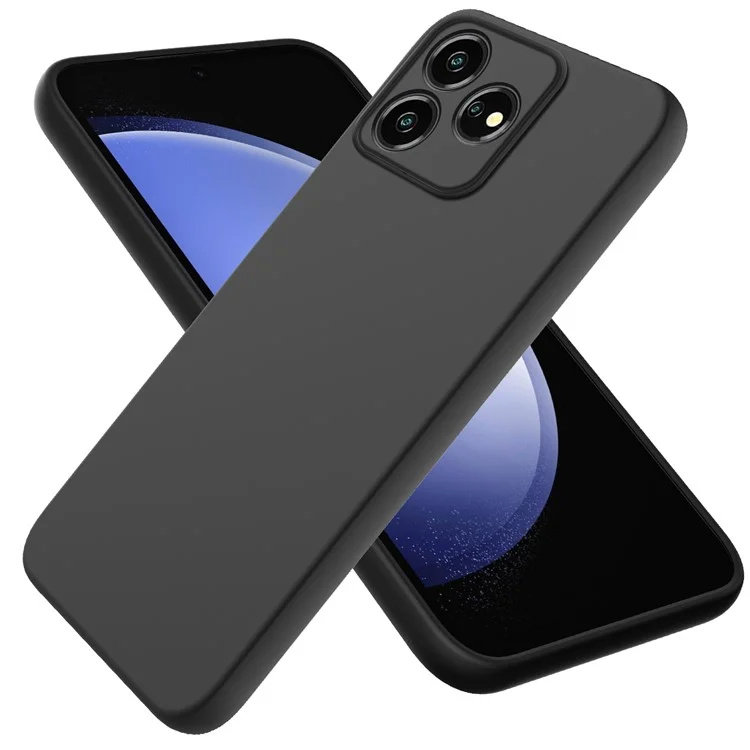 For ZTE Axon 50 Lite Cell Phone Case Liquid Silicone Back Shell - Black