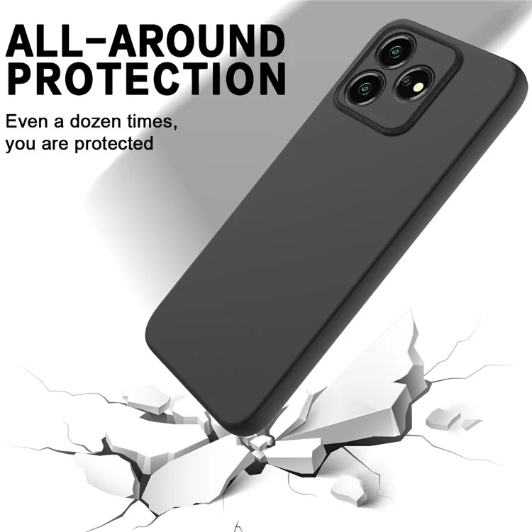 For ZTE Axon 50 Lite Cell Phone Case Liquid Silicone Back Shell - Black