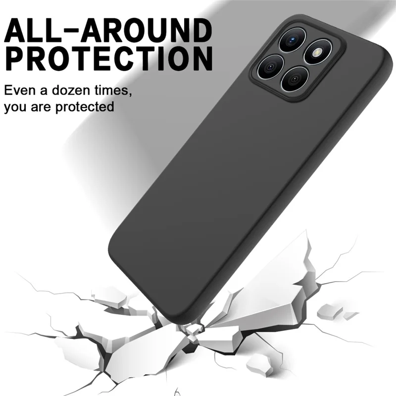 For Honor X8b 4G Case Liquid Silicone Slim-Fit Phone Protective Shell - Black