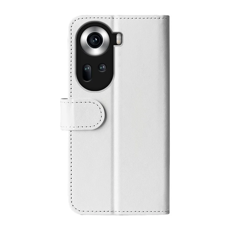 Для Oppo Reno11 5G (Global) Crazy Horse Texture Wallet Case PU Leather Folding Stand Phone Cover - White