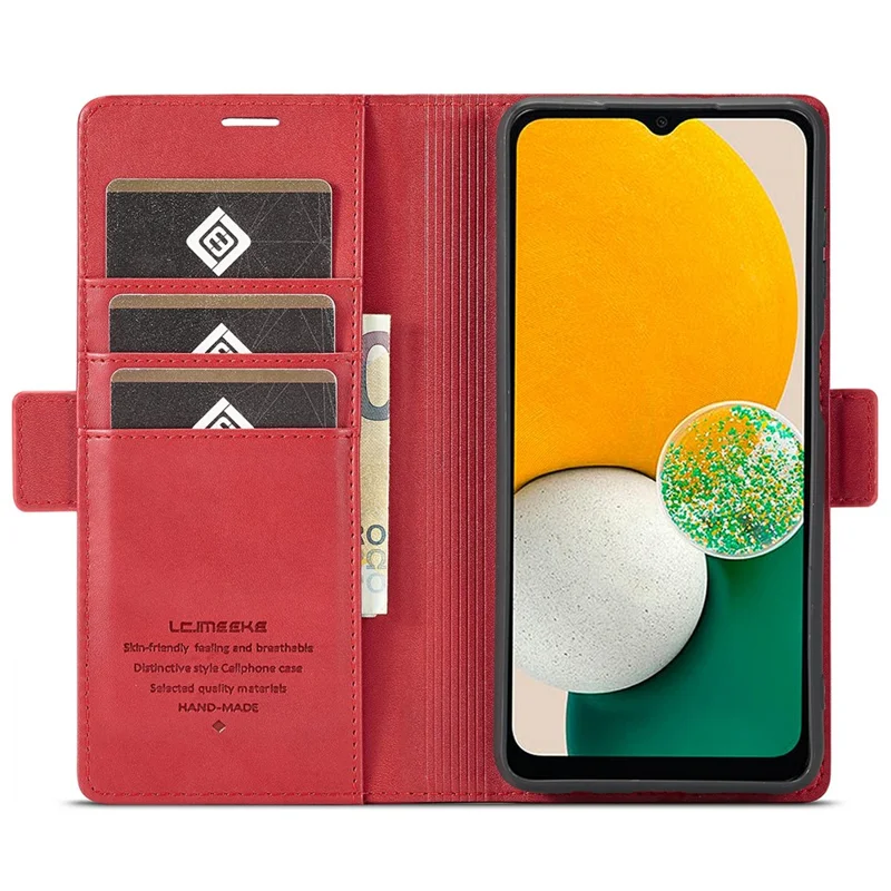 LC.IMEEKE Wallet Case für Samsung Galaxy A35 5G Schale PU-Leder Ständer Abdeckung - Rot
