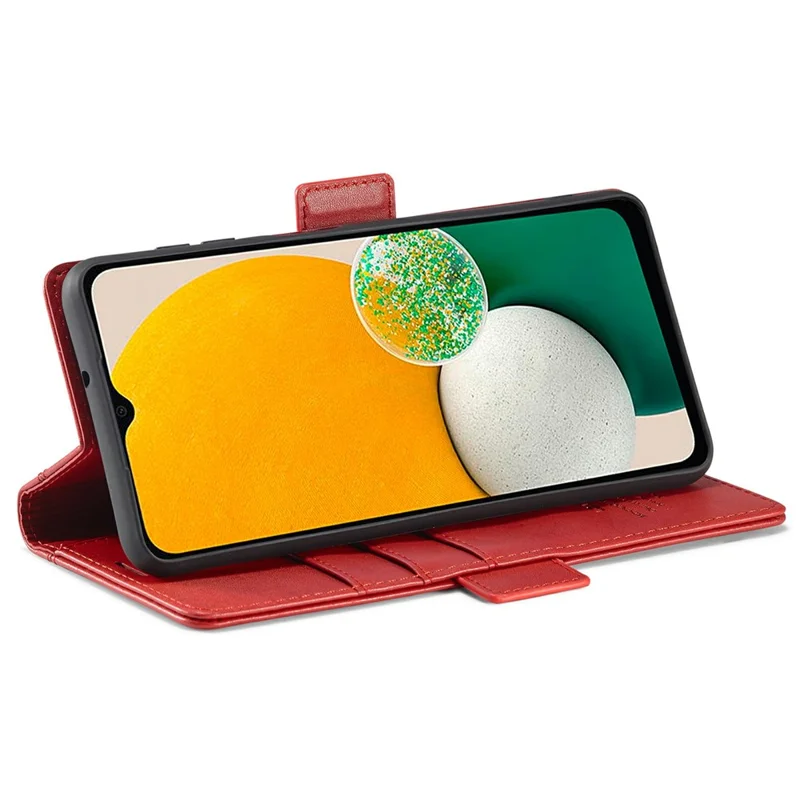 LC.IMEEKE Wallet Case für Samsung Galaxy A35 5G Schale PU-Leder Ständer Abdeckung - Rot