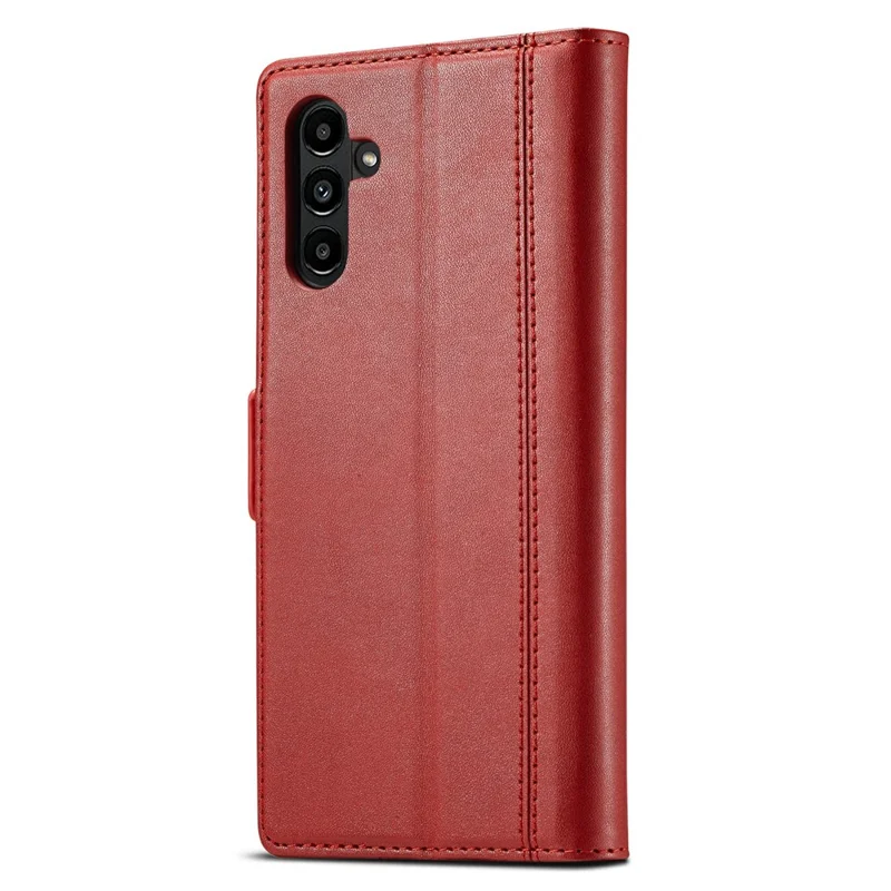 LC.IMEEKE Para Samsung Galaxy A55 5G Case Magnetic PU Leather Cover com Hardware Logo - Vermelho
