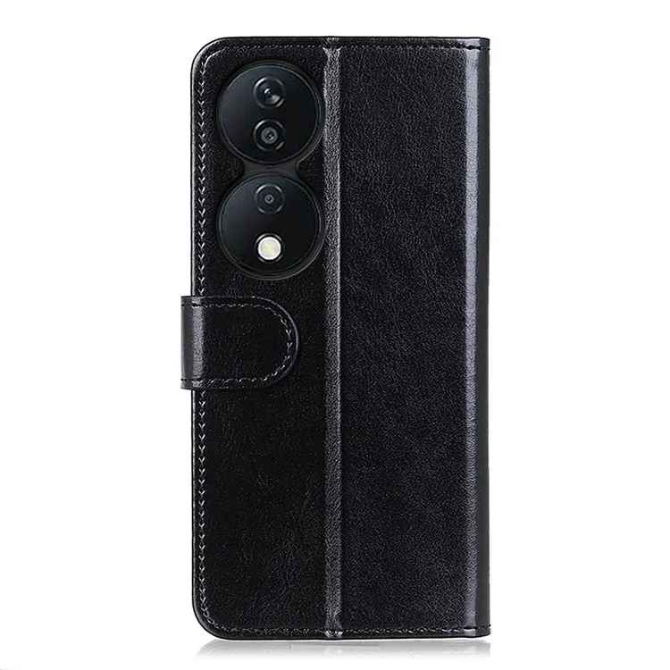 Caso de couro Crazy Horse de textura com slots de cartão para For Honor X7b 4G / 90 Smart / Play 50 Plus 5G - Preto 