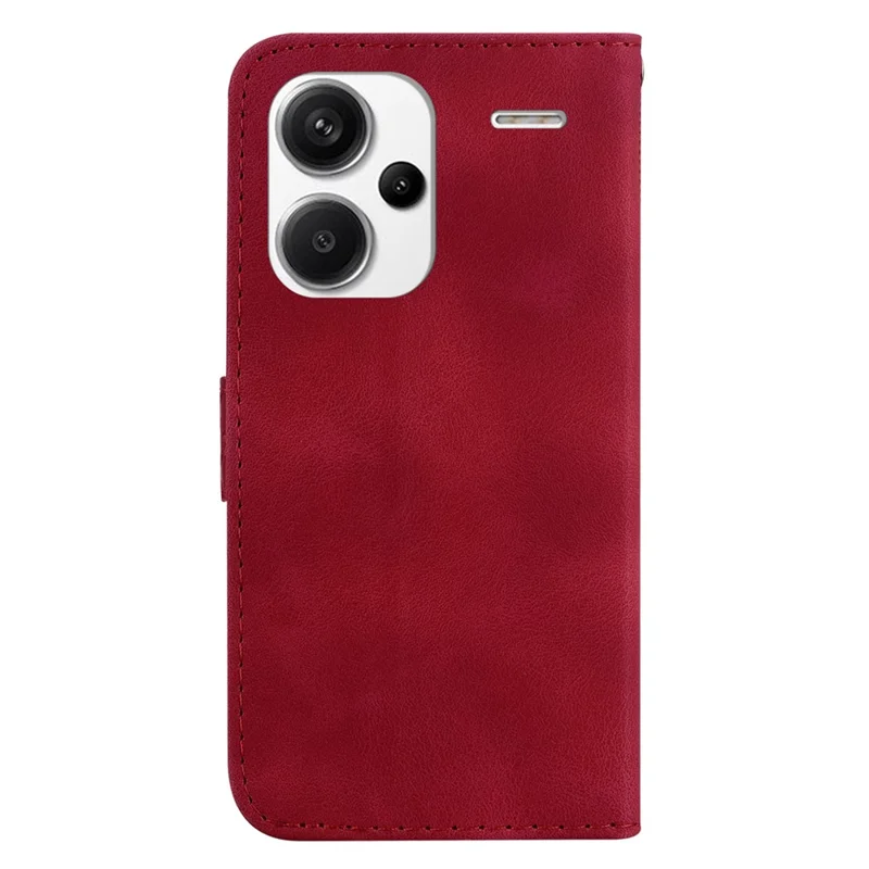 For Xiaomi Redmi Note 13 Pro+ 5G Flip Phone Case Leather Wallet Cover 7-Shape Pattern - Red
