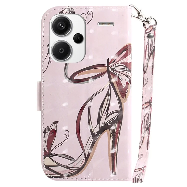 Para Xiaomi Redmi Note 13 Pro+ 5G Capa Caso 3D Pattern Leather Wallet Phone Cover Handbag - Borboleta Saltos Altos