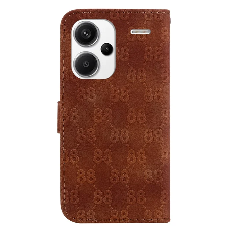 For Xiaomi Redmi Note 13 Pro+ 5G Phone Case Double 8-Shape Wallet Flip Cover - Brown