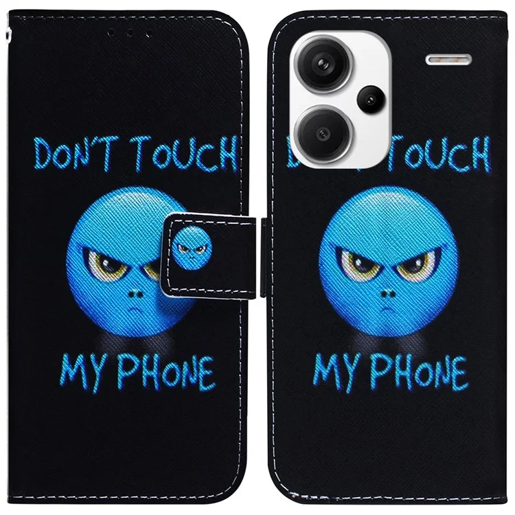 For Xiaomi Redmi Note 13 Pro+ 5G Flip Phone Cover Pattern Print Wallet Case - Don't Touch My Phone