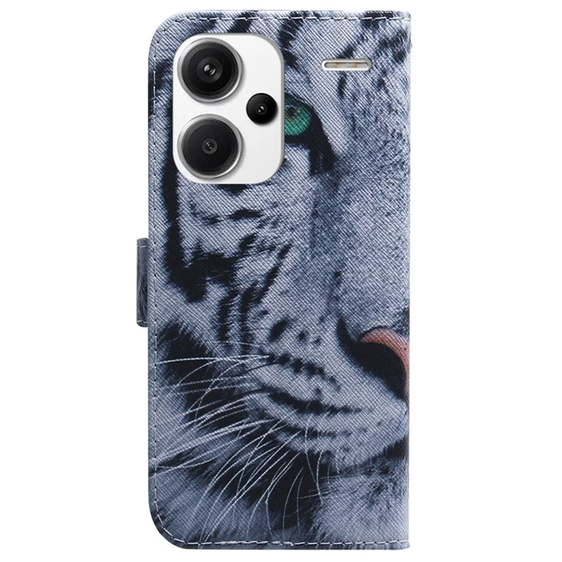 For Xiaomi Redmi Note 13 Pro+ 5G Flip Phone Cover Pattern Print Wallet Case - Tiger