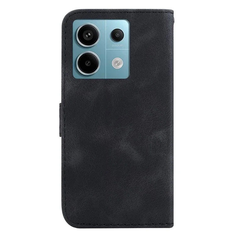 Für Xiaomi Redmi Note 13 Pro 5G / Poco X6 5G Stand Card Slots Case 7-Shape Pattern PU Leather Phone Cover - Schwarz
