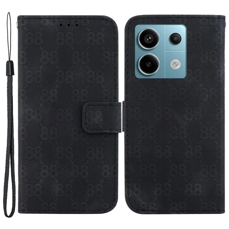 For Xiaomi Redmi Note 13 Pro 5G / Poco X6 5G Wallet Phone Case Double 8-Shape Leather Cover - Black