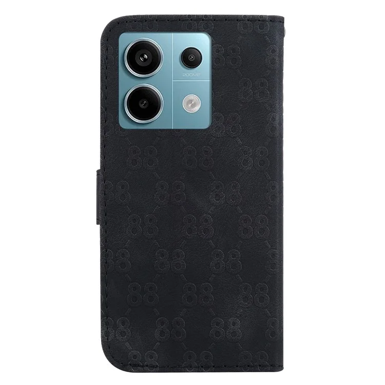 For Xiaomi Redmi Note 13 Pro 5G / Poco X6 5G Wallet Phone Case Double 8-Shape Leather Cover - Black