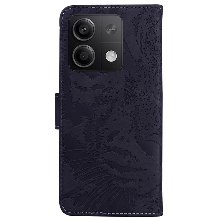 For Xiaomi Redmi Note 13 5G /  Note 13 5G (China) Leather Wallet Case Tiger Pattern Cover - Black
