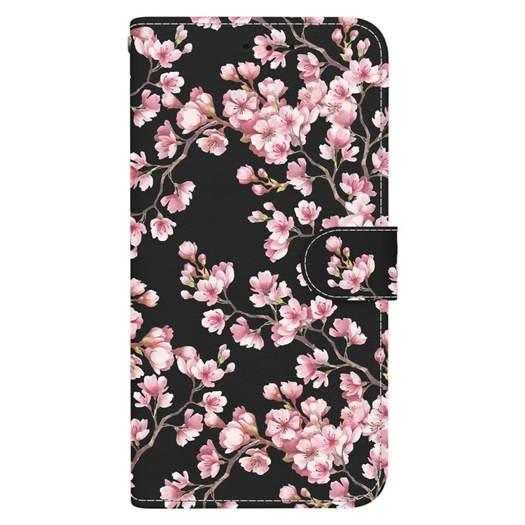 Pour Xiaomi Redmi Note 13 5G (Chine) / Note 13 5G Leather Case Pattern Printing Wallet Cover - Plum Blossom