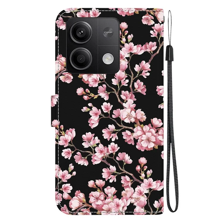 Pour Xiaomi Redmi Note 13 5G (Chine) / Note 13 5G Leather Case Pattern Printing Wallet Cover - Plum Blossom
