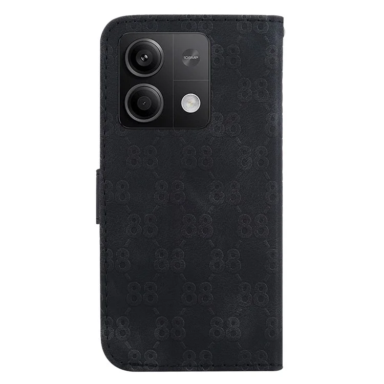 For Xiaomi Redmi Note 13 5G / Note 13 5G (China) Leather Case Double 8-Shape Phone Cover - Black