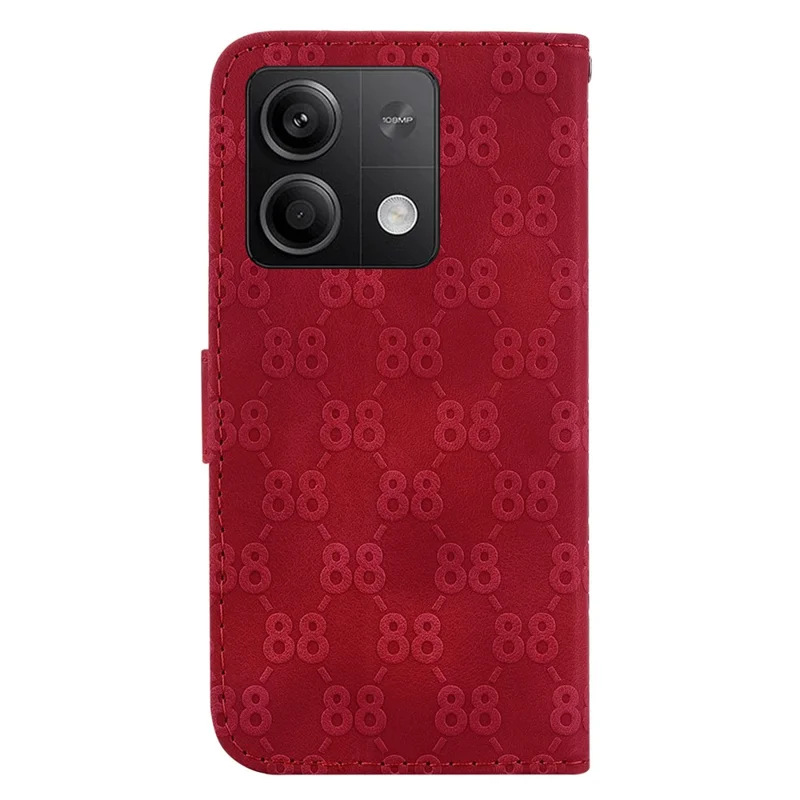 For Xiaomi Redmi Note 13 5G / Note 13 5G (China) Leather Case Double 8-Shape Phone Cover - Red