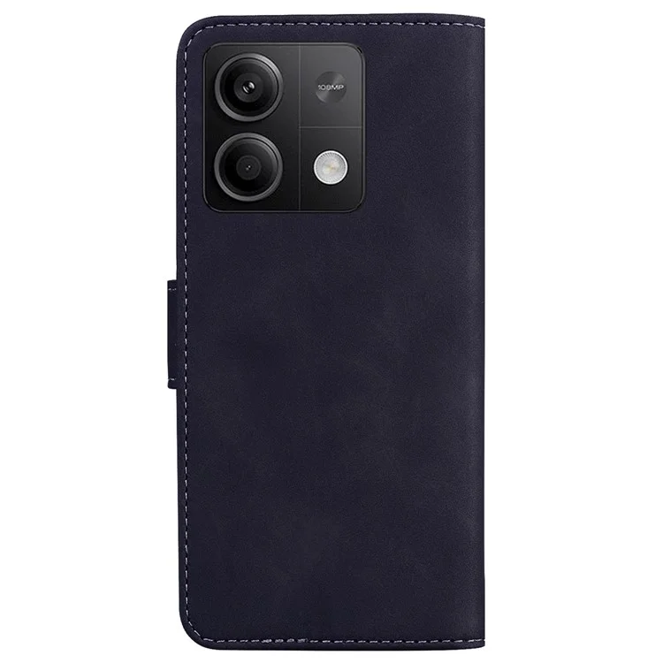 For Xiaomi Redmi Note 13 5G / Note 13 5G (China) Leather Case Solid Color Wallet Flip Cover - Black