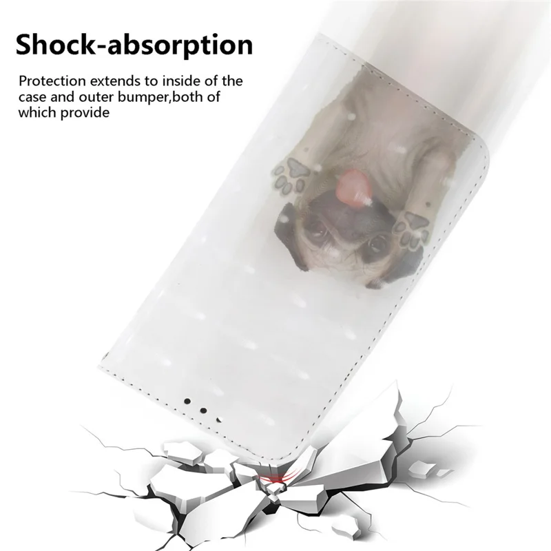 For Xiaomi Redmi Note 13 5G / Note 13 5G (China) Case 3D Pattern Print Leather Cover with Strap - Pug