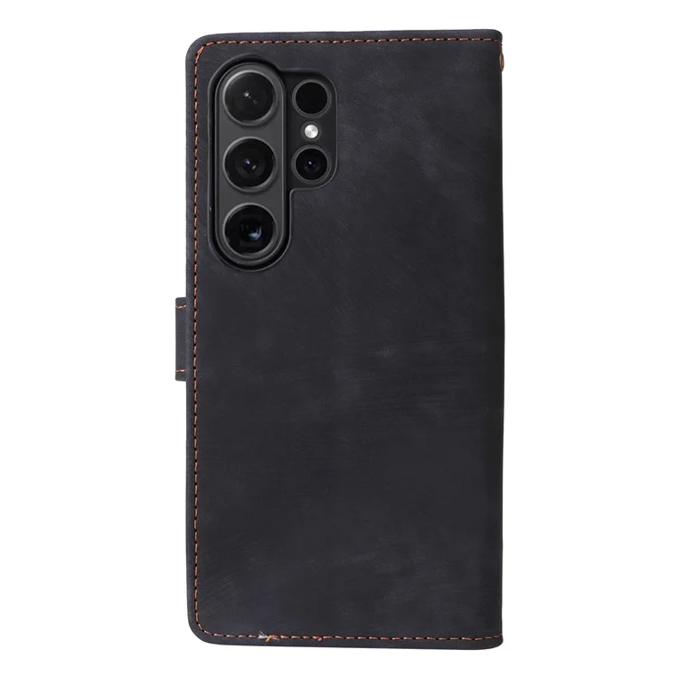 Pour Samsung Galaxy S24 Ultra Coque en cuir PU Wallet RFID Blocking Phone Cover - Noir