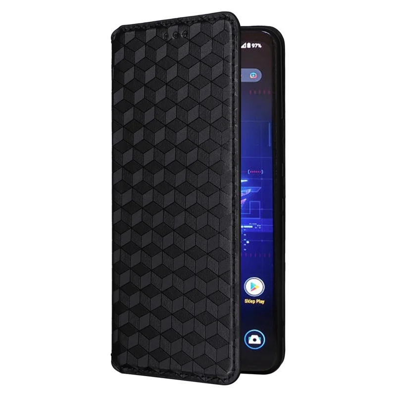 For Asus ROG Phone 8 Pro 5G / 8 5G Wallet Case Leather Magnetic Auto Closing Imprint Cover - Black