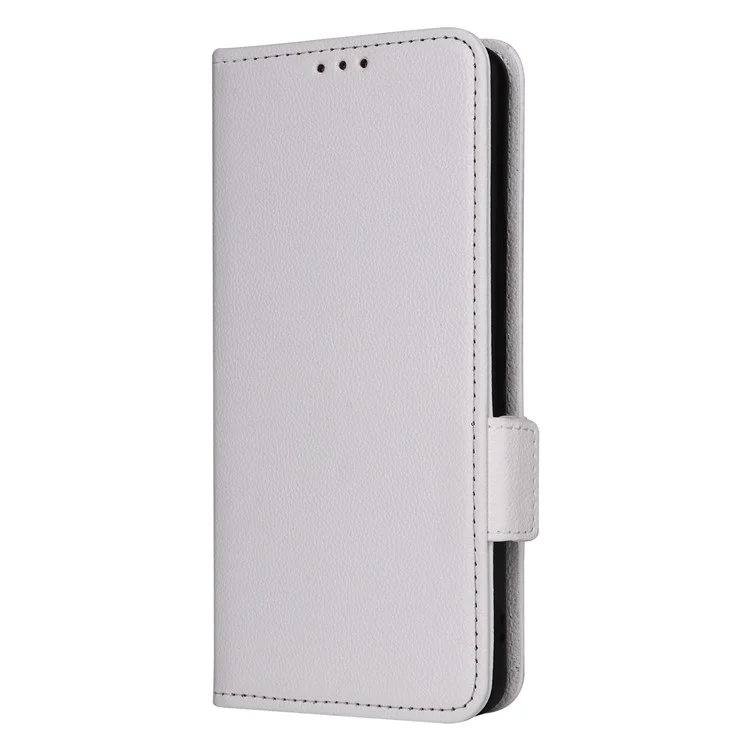 Per Asus ROG Phone 8 Pro 5G / 8 5G Custodia Magnetica in Pelle Texture Litchi con Cinturino da Polso - Bianco