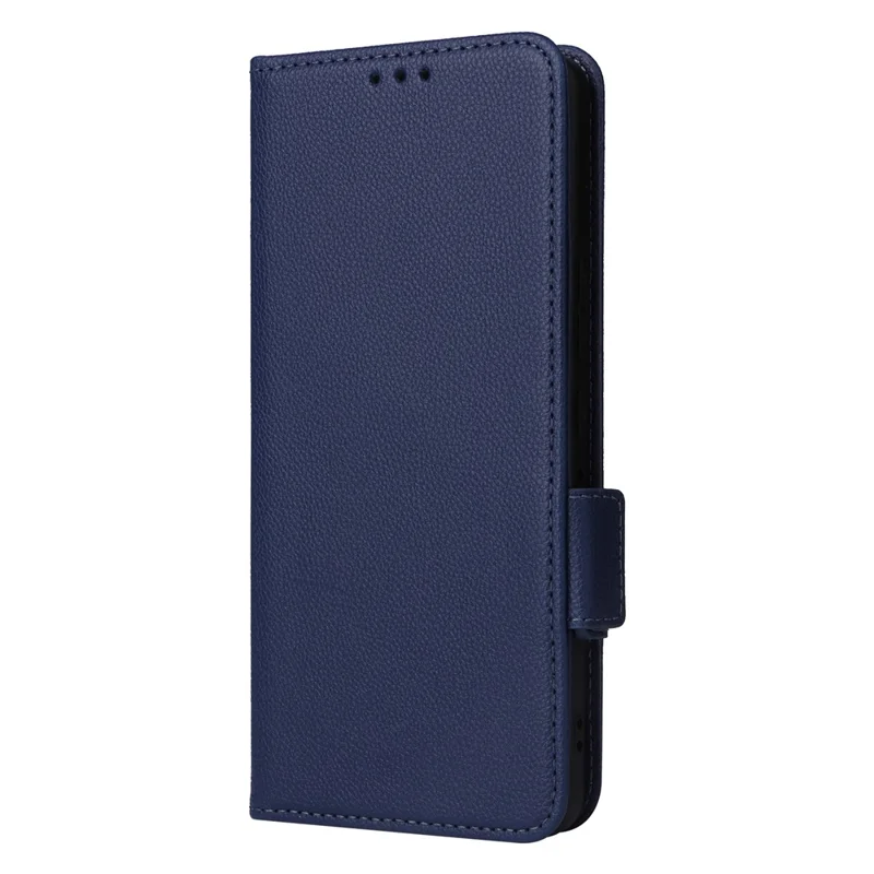 For Asus ROG Phone 8 Pro 5G / 8 5G Magnetic Case Leather Litchi Texture Cover with Wrist Strap - Dark Blue