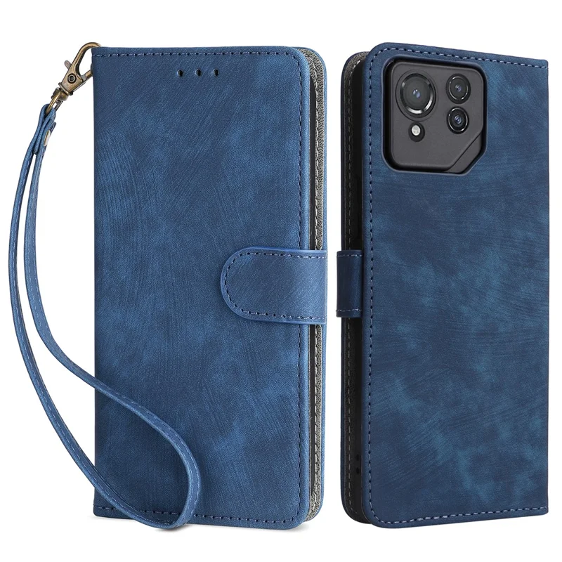 غطاء محفظة لهاتف Asus ROG Phone 8 Pro 5G / 8 5G مع حامل يد وحجب RFID - أزرق