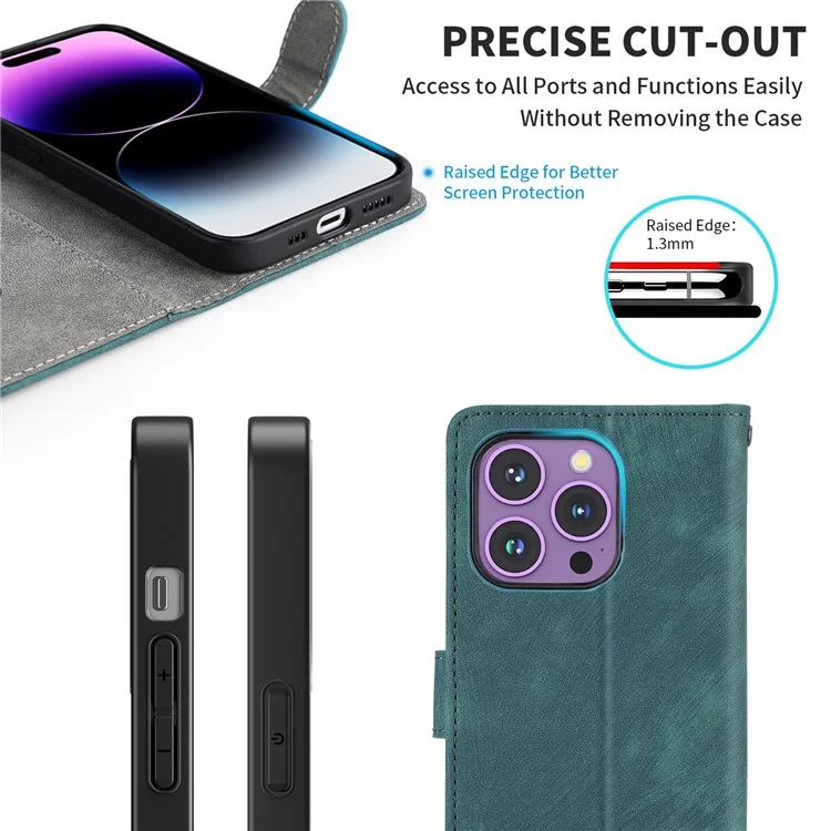 Para Xiaomi Redmi 13C 5G / Redmi 13R 5G / Poco M6 5G Capa Bloqueio RFID Couro Capa de Telefone com Alça de Pulso - Preto