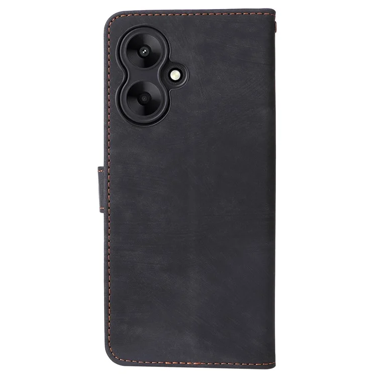 Para Xiaomi Redmi 13C 5G / Redmi 13R 5G / Poco M6 5G Capa Bloqueio RFID Couro Capa de Telefone com Alça de Pulso - Preto